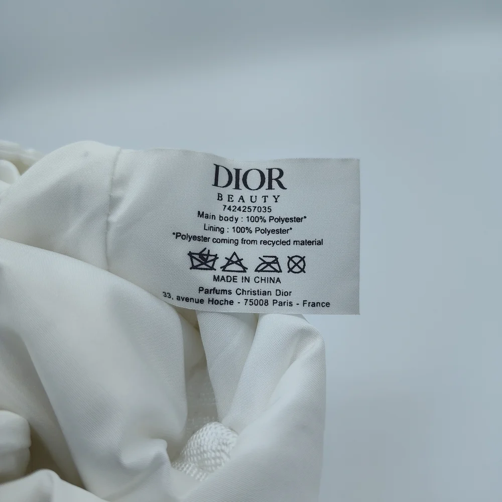 Dior Beauty 2023 Coffret Pleated White Drawstring Pouch Bag New In Box Gift